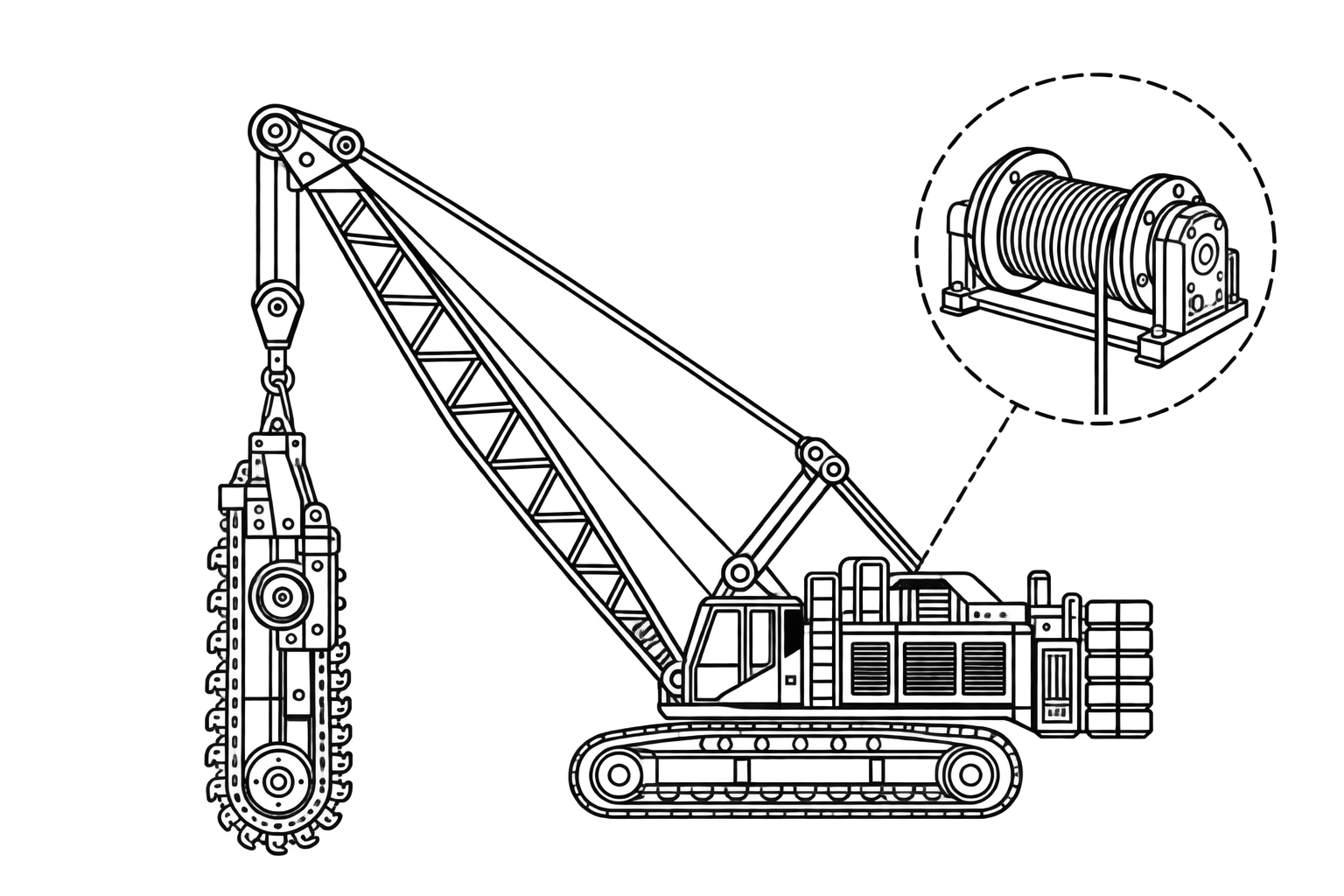 Winch line pull icon