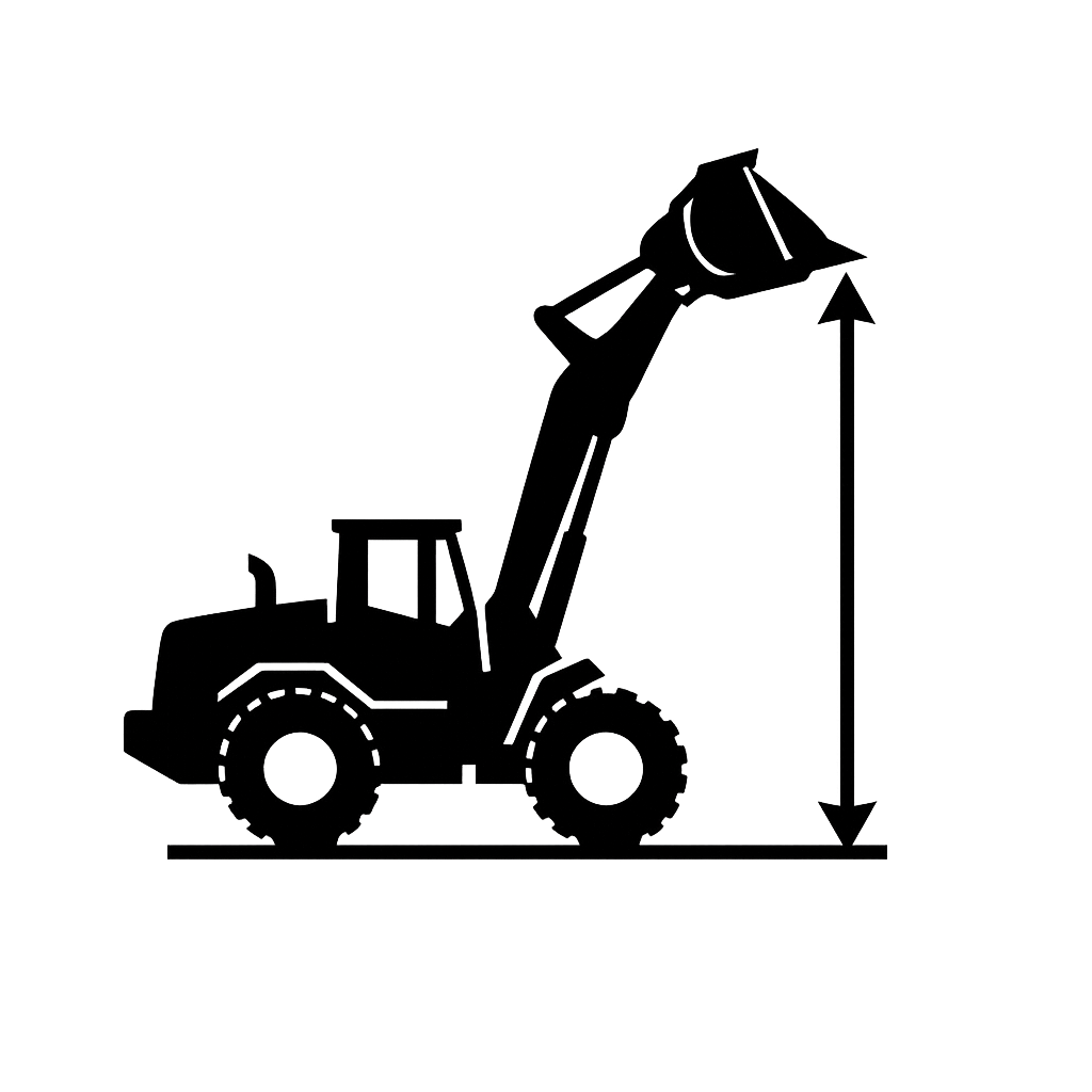 Wheel-loader dump height icon