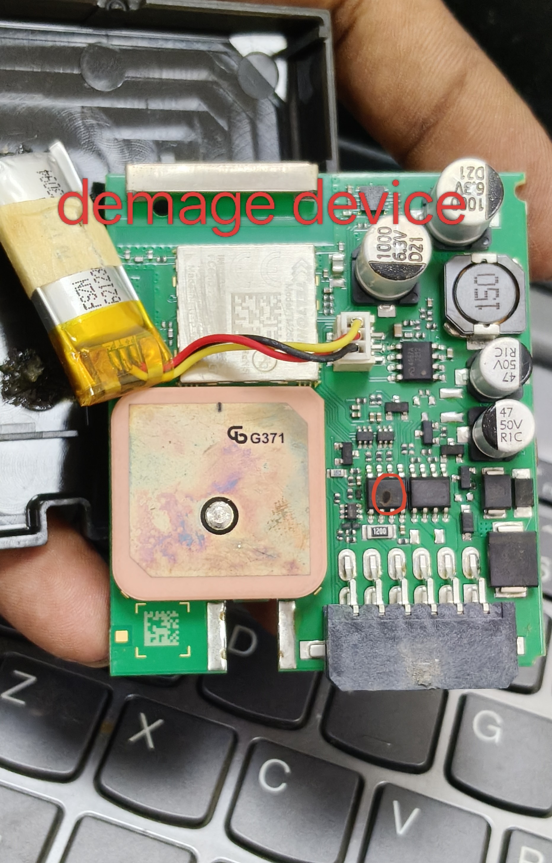 Damaged tracking hardware identified on site