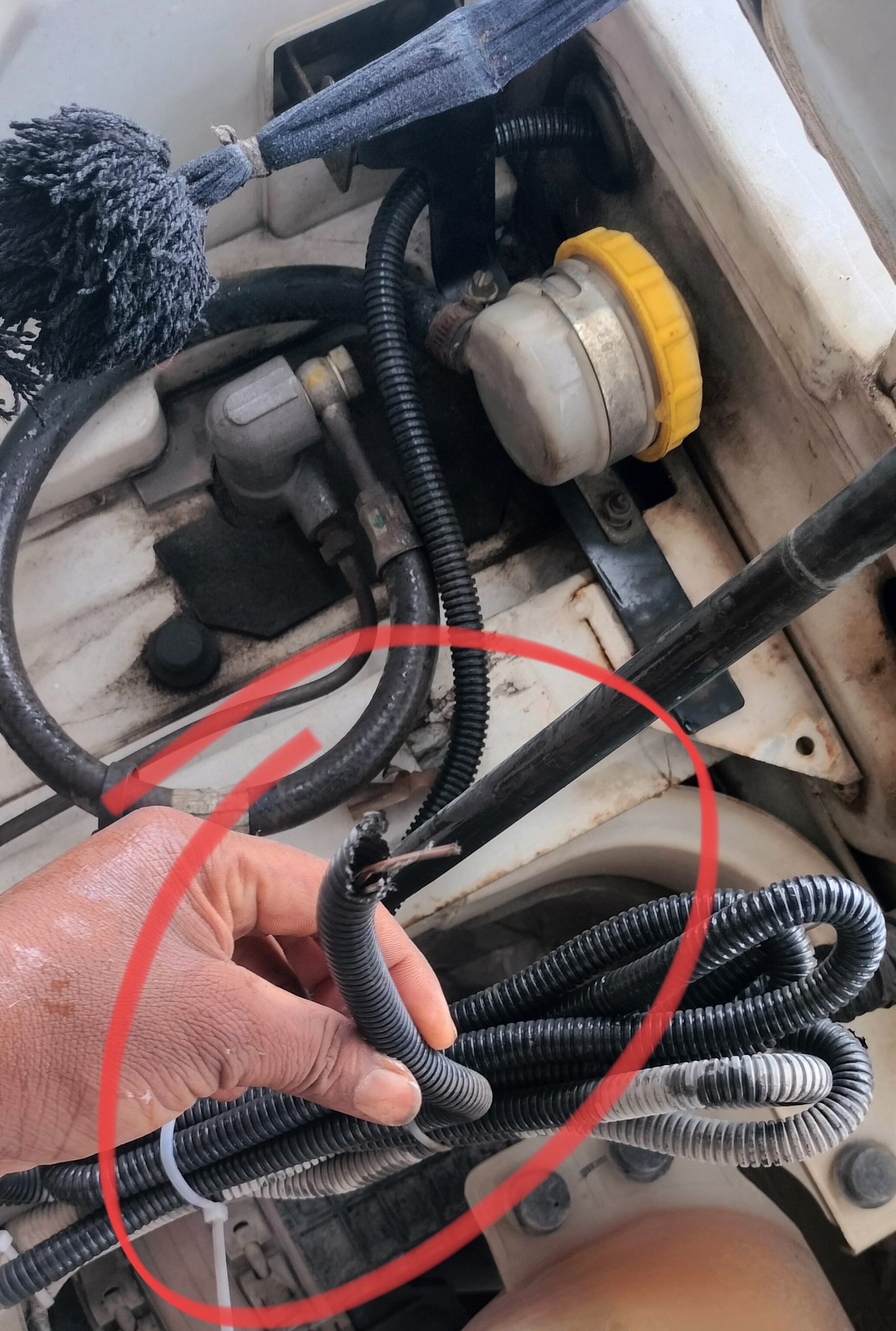 Manual wire tampering found during a repair visit