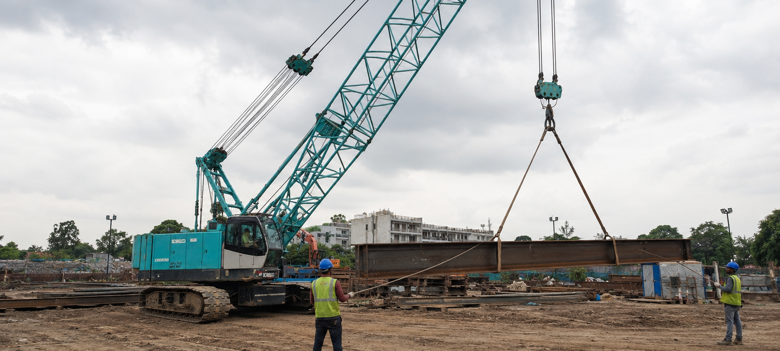 Kobelco CKE800-1F crawler crane working view