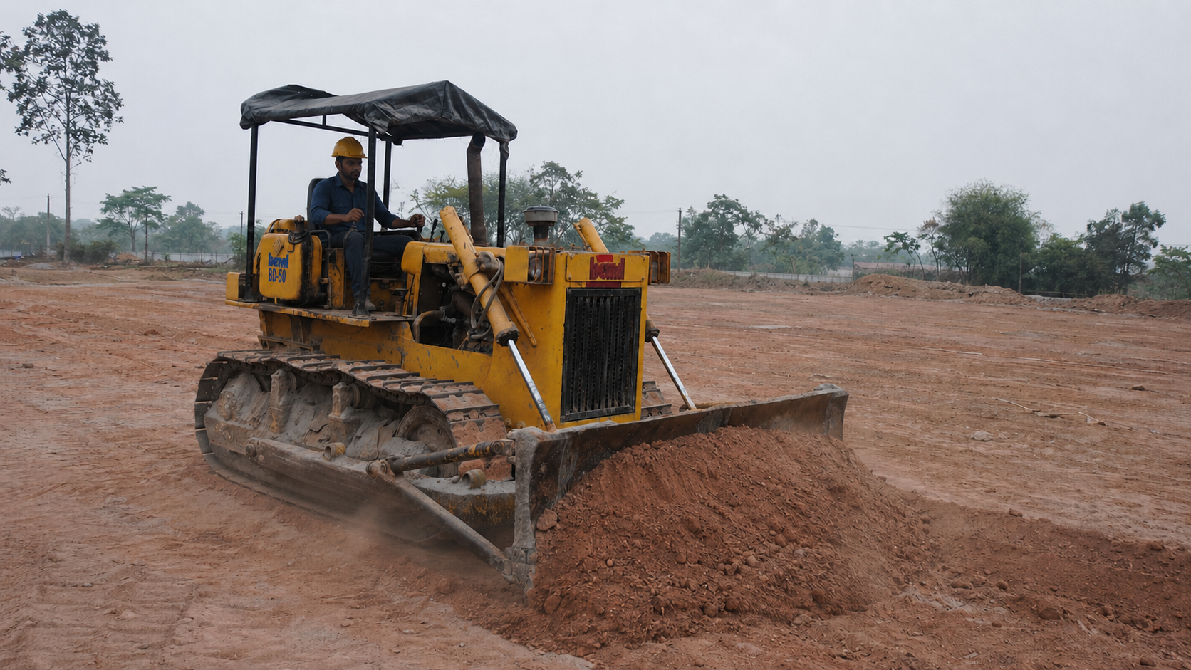 BEML BD50 crawler dozer working view
