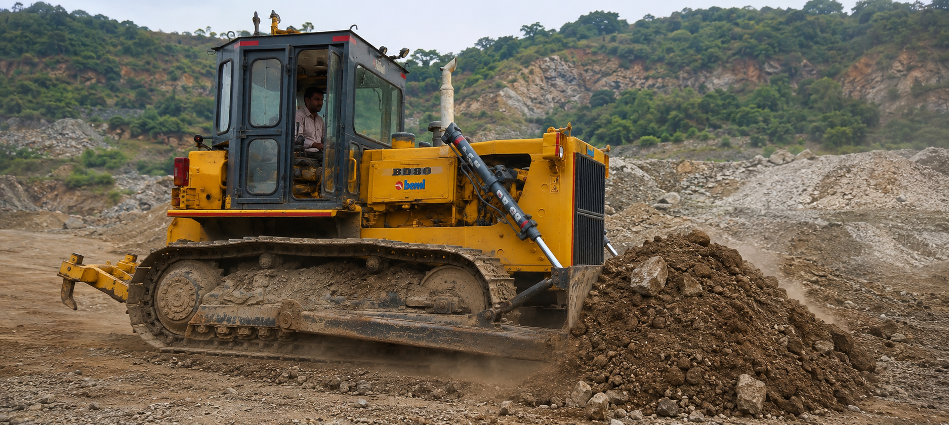 BEML BD80 crawler dozer working thumbnail
