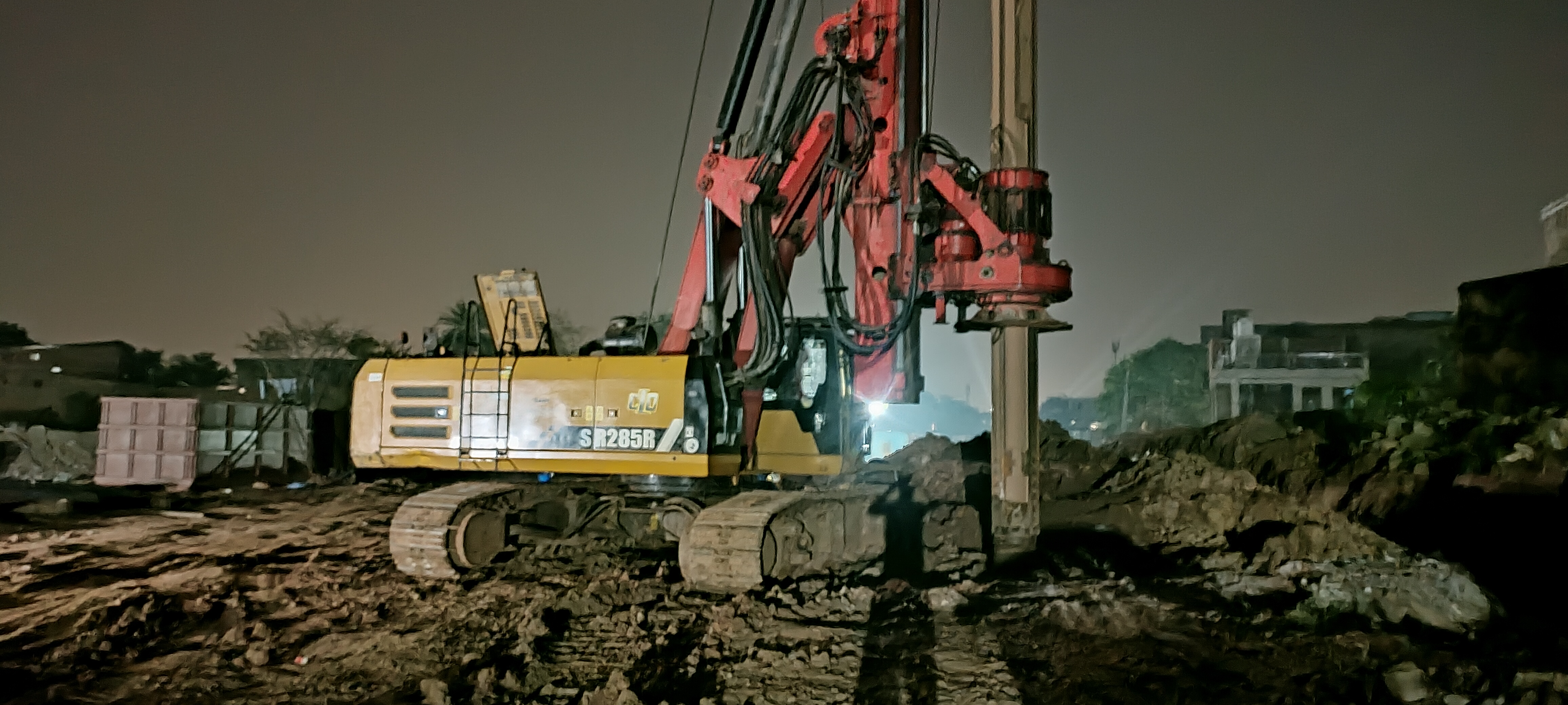 SANY SR285R C10 rotary drilling rig side view