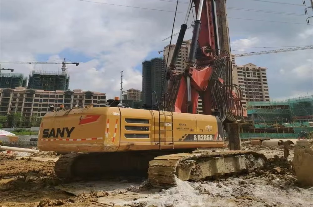 SANY SR285R C10 rotary drilling rig working view