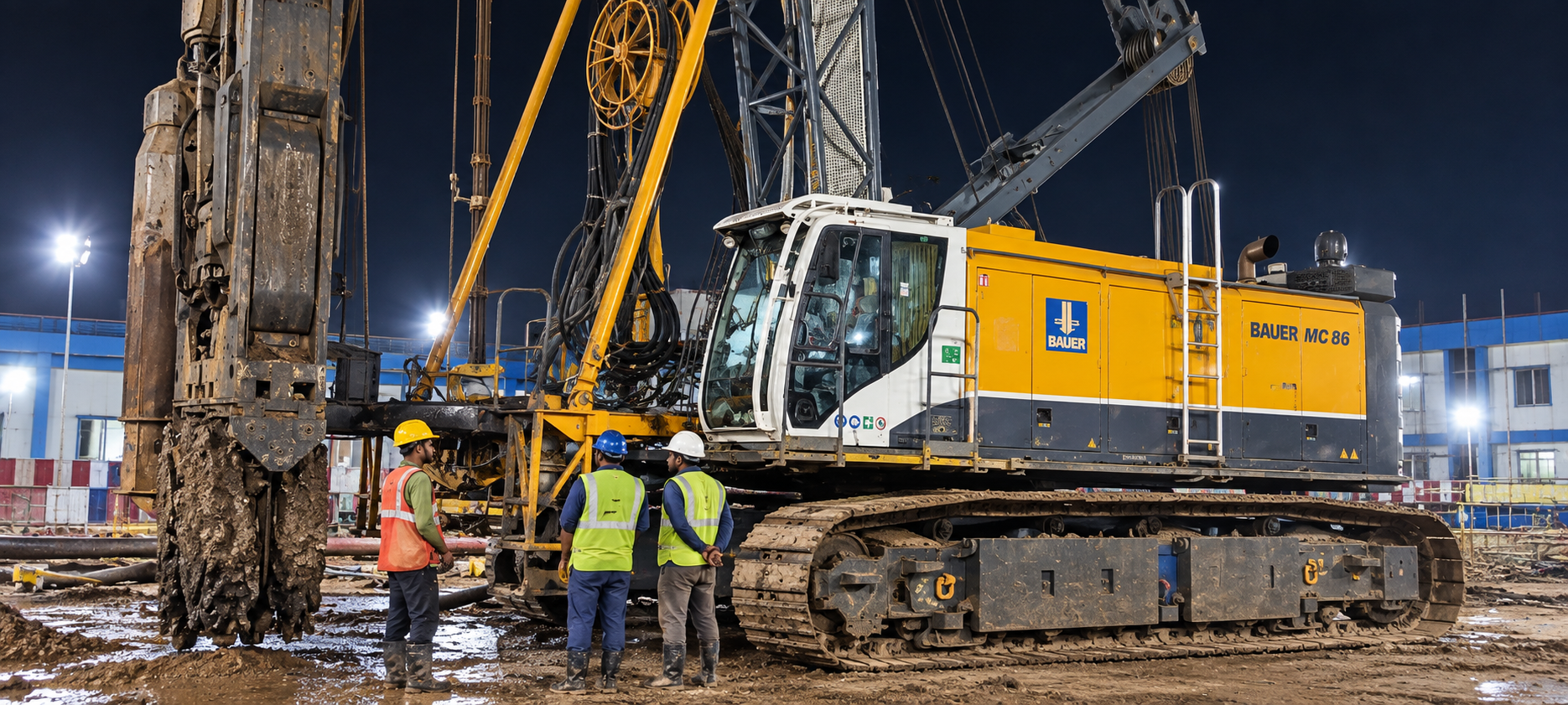 Bauer MC 86 duty-cycle crane in trench-cutter configuration
